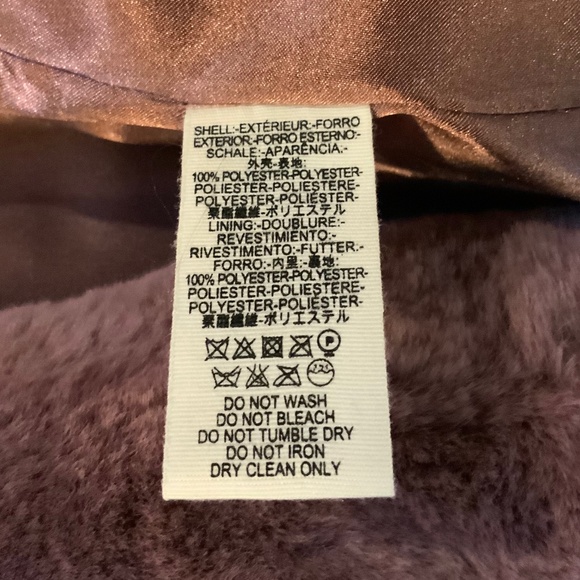 Free People Faux Fur Jacket Dusty Rose/Pink Color Sz M/L - Picture 6 of 13